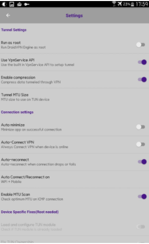 new droid vpn settings 2024